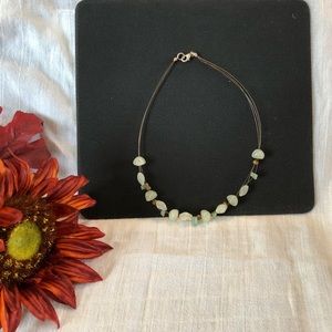 Wire and stone beaded necklace